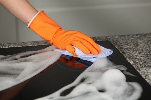 Upholstery cleaning process for a fabric sofa in Belsize Park