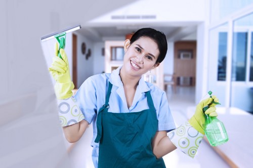 Cleaner removing fine construction dust from kitchen surfaces